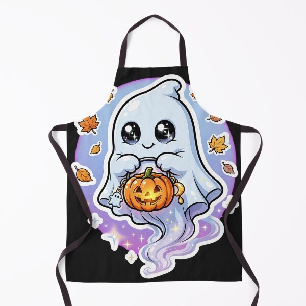 Item preview, Ghost with Pumpkin Bucket designed and sold by LunaGlow Studio.