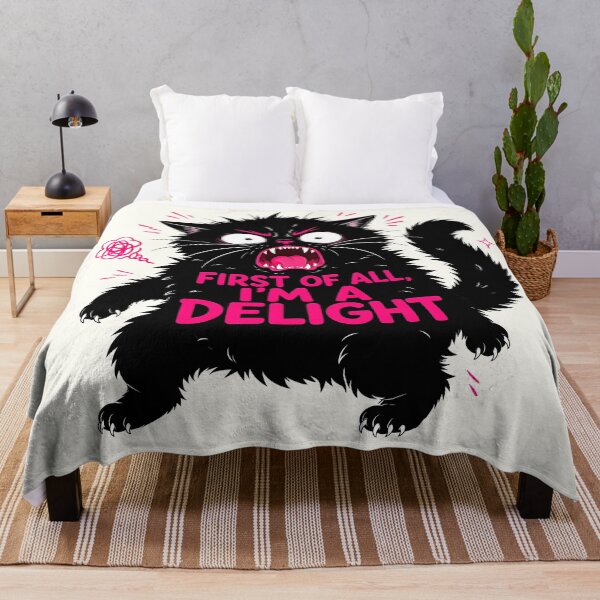 Item preview, First Of All Im A Delight - Cat Meme designed and sold by TheSamuraiCat.