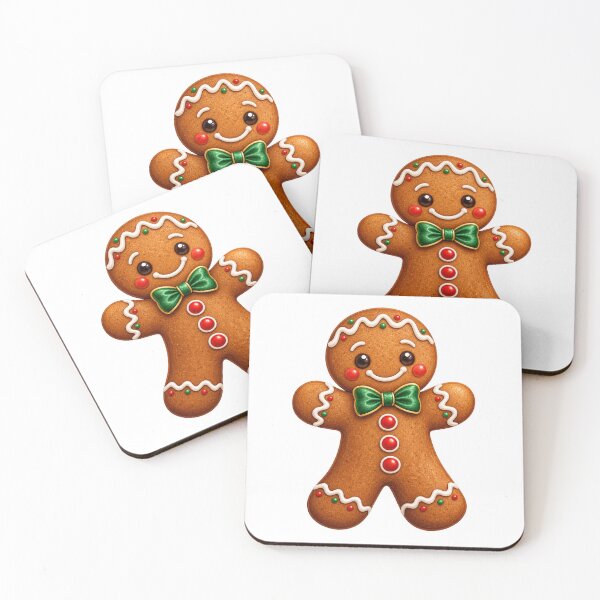 Item preview, Cute Christmas Gingerbread Man with Green Bow Tie – Holiday Art designed and sold by Pixanova.