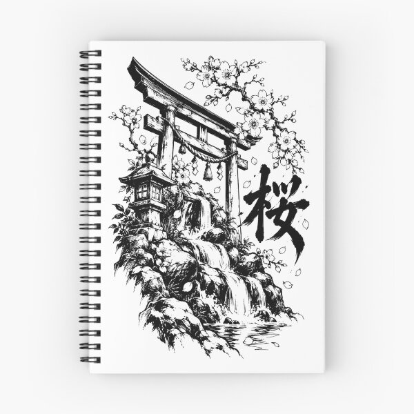 Item preview, Japanese Nature - Sakura Torii Waterfall Inkscape designed and sold by bapupa.