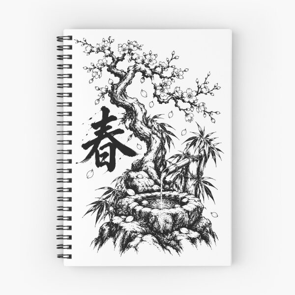 Item preview, Japanese Nature - Spring Garden with Bamboo Basin designed and sold by bapupa.