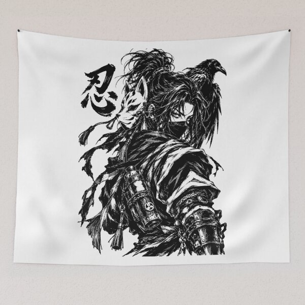 Item preview, Japanese Kitsune Ninja and Crow designed and sold by bapupa.