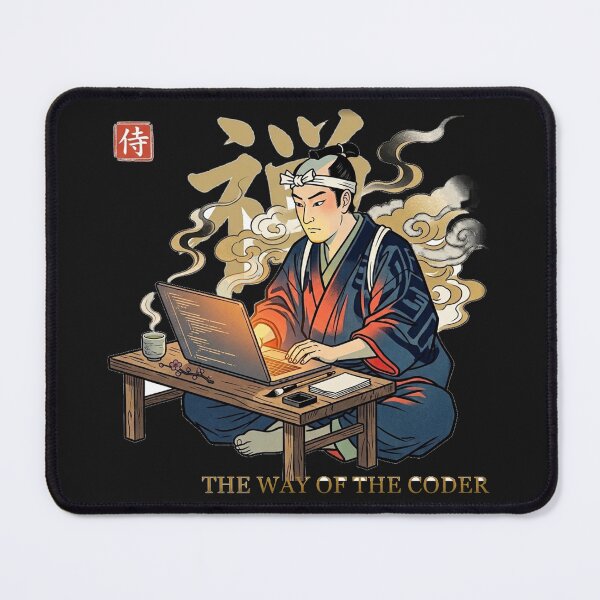 Item preview, The Edo Developer — Ukiyo-e Zen Coder with Laptop designed and sold by カイトラボ.