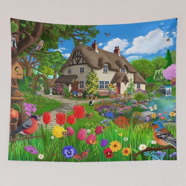 Item preview, Peaceful Cottage Garden New Version designed and sold by GeraldNewtonArt.
