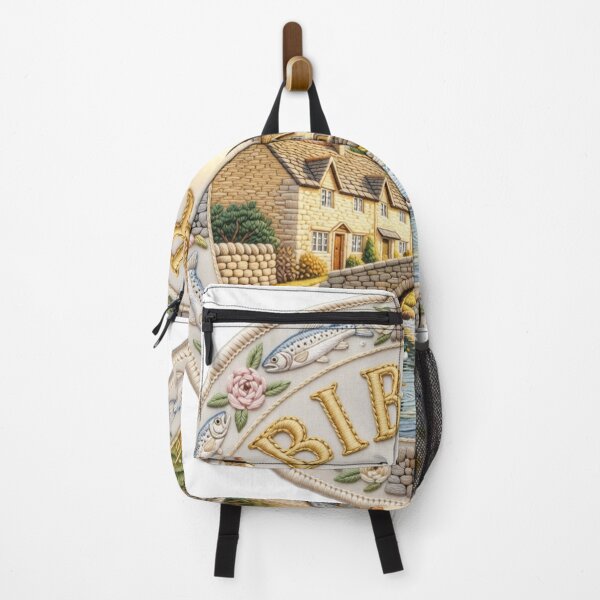 Item preview, Bibury England Cotswolds Weavers Cottages Village Embroidered Patch Sticker designed and sold by Imaginarium of Chaos falcon88 .