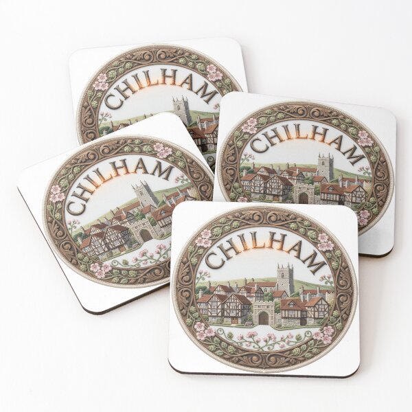 Item preview, Chilham England Kent Tudor Village Square Embroidered Patch Sticker designed and sold by Imaginarium of Chaos falcon88 .