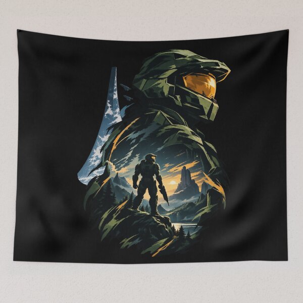Item preview, Master Chief Silhouette Poster – Halo Game Art designed and sold by · GAMING SOUL ·.