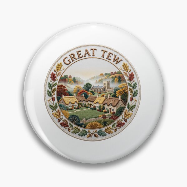 Item preview, Great Tew England Oxfordshire Thatched Cottage Village Embroidered Patch Sticker designed and sold by Imaginarium of Chaos falcon88 .