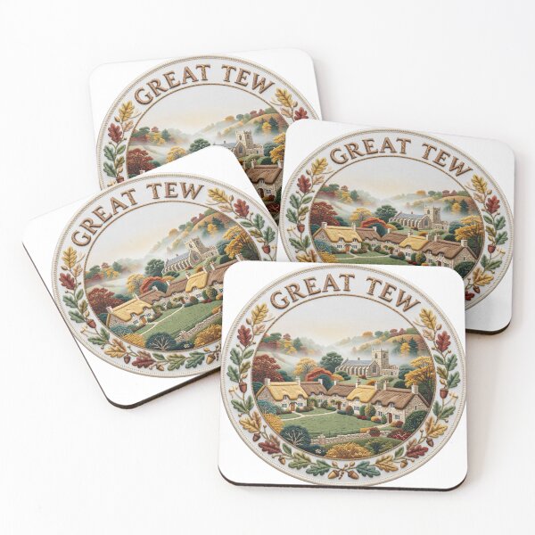 Item preview, Great Tew England Oxfordshire Thatched Cottage Village Embroidered Patch Sticker designed and sold by Imaginarium of Chaos falcon88 .