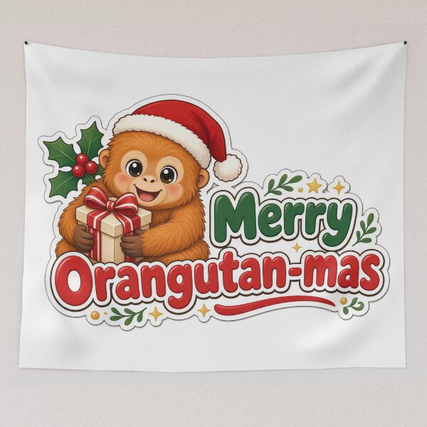 Item preview, Orangutan Christmas Merry Orangutan-mas Gift designed and sold by Soft Merch.
