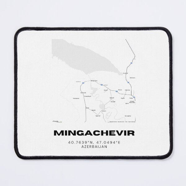 Item preview, Mingachevir Azerbaijan Map Coordinates Minimalist Location Design designed and sold by RM-Journey.