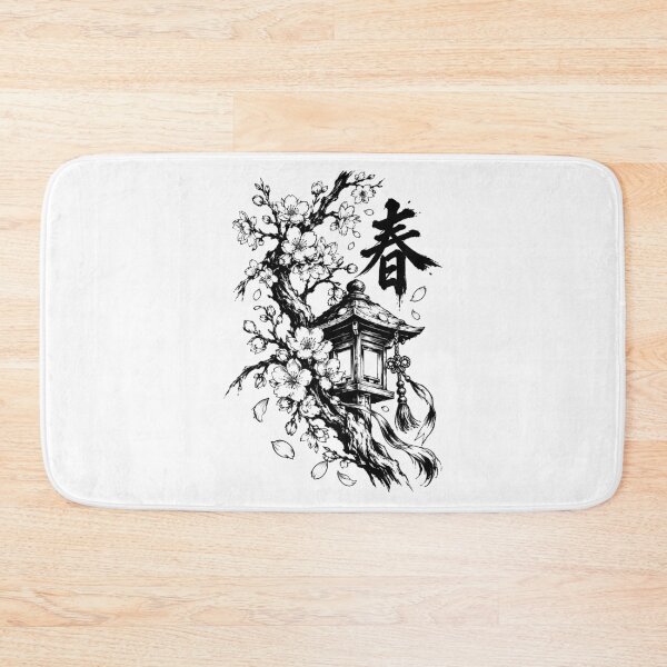 Item preview, Sakura Branch and Lantern in Ink designed and sold by bapupa.