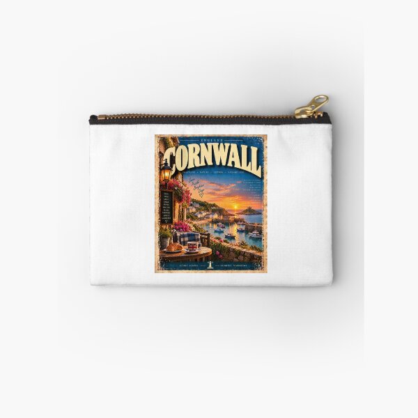 Item preview, Cornwall England Vintage Travel  – Charming Coastal Village and Seaside Sunset designed and sold by Fleetwood1994.