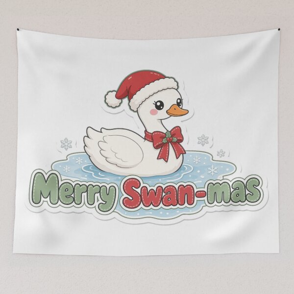 Item preview, Swan Christmas Merry Swan-mas Gift designed and sold by Soft Merch.