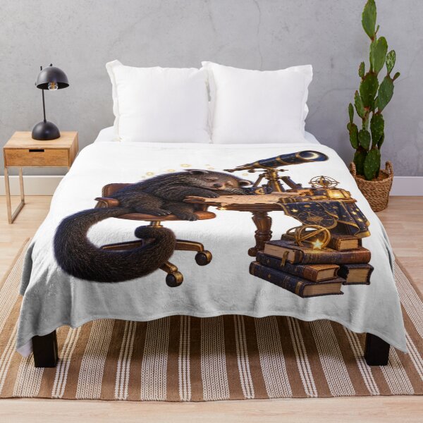 Item preview, Sleepy Binturong Late Night Observatory Animal Illustration for Shirts Stickers Mugs and Gifts designed and sold by The Tired Animal Club.