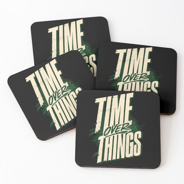 Item preview, Time Over Things Bold Green Typography Minimalist Lifestyle Quote designed and sold by @SHINTOSARTSTORE.