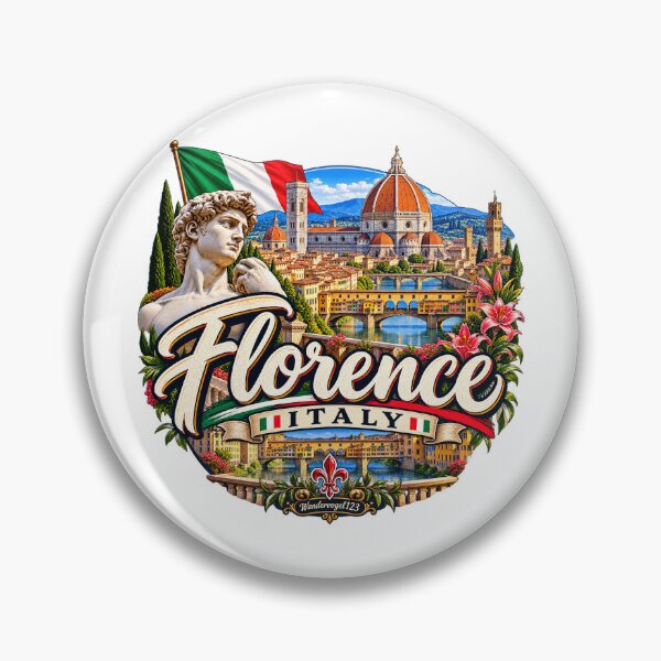 Item preview, Florence, Italy – Cathedral, Ponte Vecchio & Renaissance Vintage Design designed and sold by Wandervogel123.