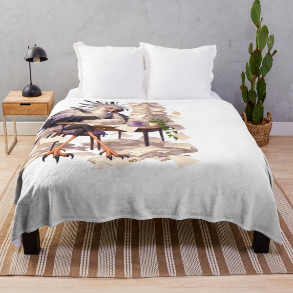 Item preview, Exhausted Secretary Bird Office Paperwork Animal Illustration for Shirts Stickers Mugs and Gifts designed and sold by The Tired Animal Club.