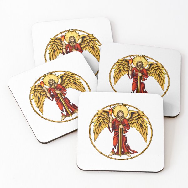 Item preview, Archangel Uriel Flaming Sword | Gold Illuminated Manuscript Art designed and sold by Midnight Sigil.