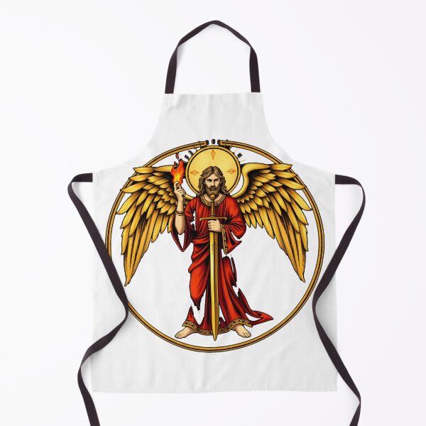 Item preview, Archangel Uriel Flaming Sword | Gold Illuminated Manuscript Art designed and sold by Midnight Sigil.