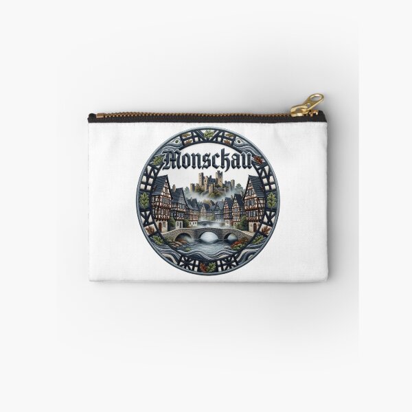 Item preview, Monschau Germany Eifel Half Timbered Village River Embroidered Patch Sticker designed and sold by Imaginarium of Chaos falcon88 .