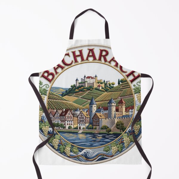 Item preview, Parche bordado del castillo del pueblo vinícola de Bacharach, Alemania, Valle del Rin. designed and sold by Imaginarium of Chaos falcon88 .