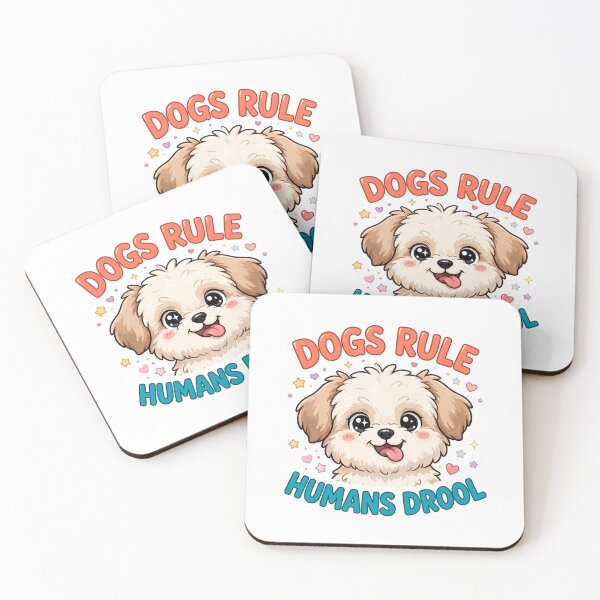 Item preview, Dogs Rule Humans Drool Cute Shih Tzu Sticker designed and sold by Fetch & Fandom.