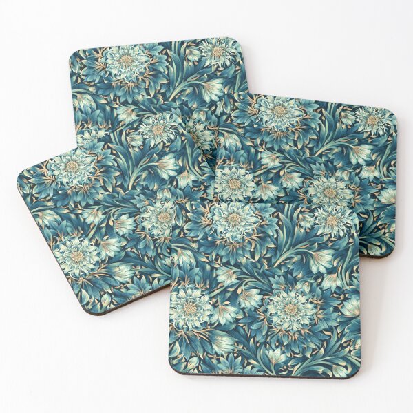 Item preview, William Morris Teal Chrysanthemum Swirl designed and sold by Alfredus.