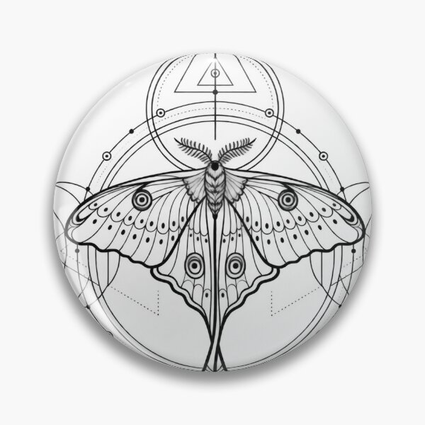 Item preview, Sacred Moth Geometry | Mystical Tattoo Line Art designed and sold by rigelcreation.
