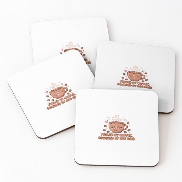 Item preview, Fueled by Coffee Powered by Dog Hair Cute Dog Sticker designed and sold by Fetch & Fandom.