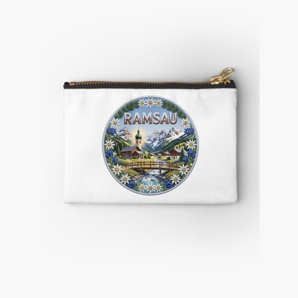 Item preview, Ramsau Germany Bavarian Alps Mountain Church Village Embroidered Patch Sticker designed and sold by Imaginarium of Chaos falcon88 .