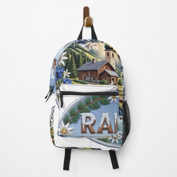 Item preview, Ramsau Germany Bavarian Alps Mountain Church Village Embroidered Patch Sticker designed and sold by Imaginarium of Chaos falcon88 .