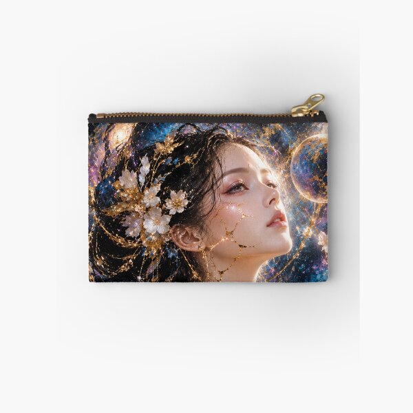 Item preview, Cosmic Kintsugi Art — Resonance, Japanese Celestial Female Portrait designed and sold by KINTSUGI-LUMI.