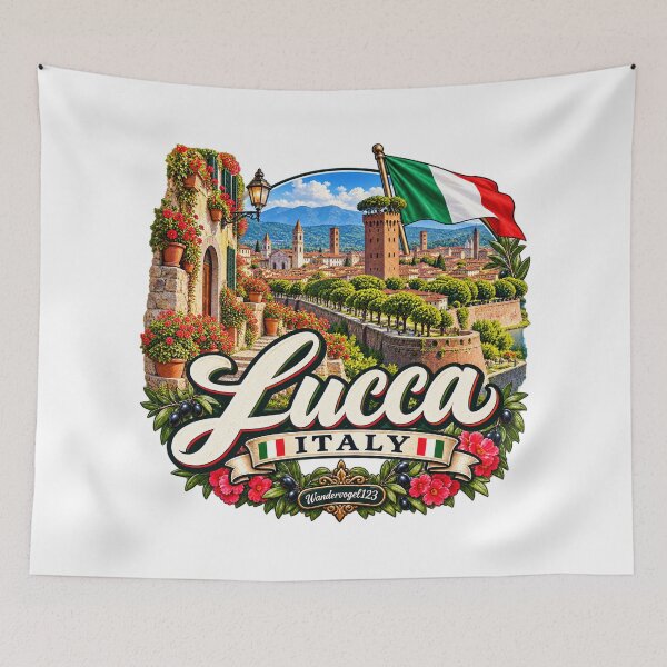 Item preview, Lucca, Italy – Historic Old Town, City Walls & Tuscan Vintage Design designed and sold by Wandervogel123.