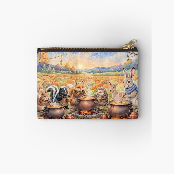 Item preview, Whimsical Woodland Animals Cooking Pumpkin Soup designed and sold by m-y-A-I-A-R-T-.