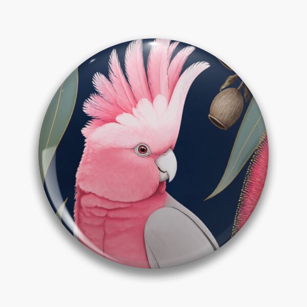 Item preview, Pink Galah Cockatoo on Branch | Australian Native Bird Art designed and sold by ManjuArtisticStudioCo.