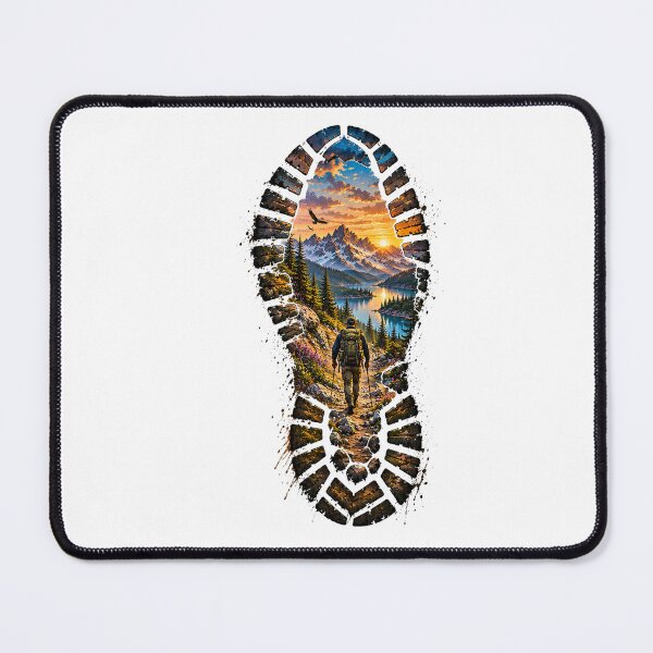Item preview, Hiking Boot Print Mountain Adventure designed and sold by MichalHau.