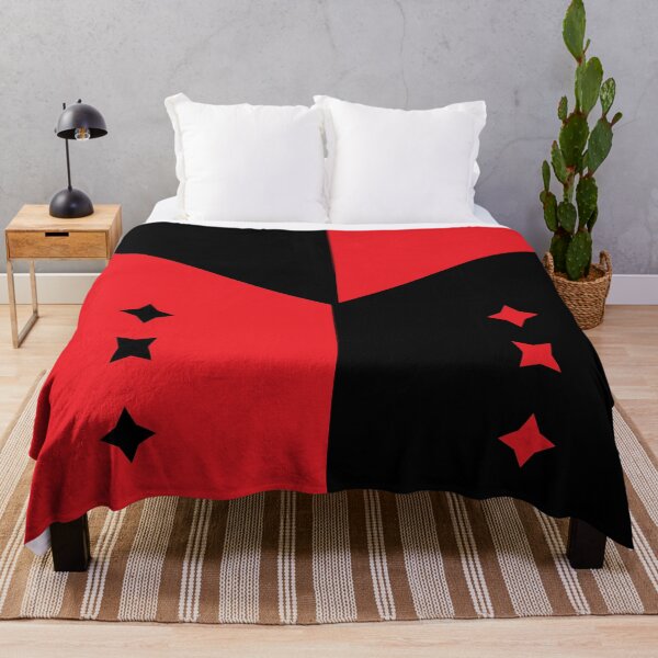 Item preview, Red and black devil half and half pattern designed and sold by fluffyfamcraft.