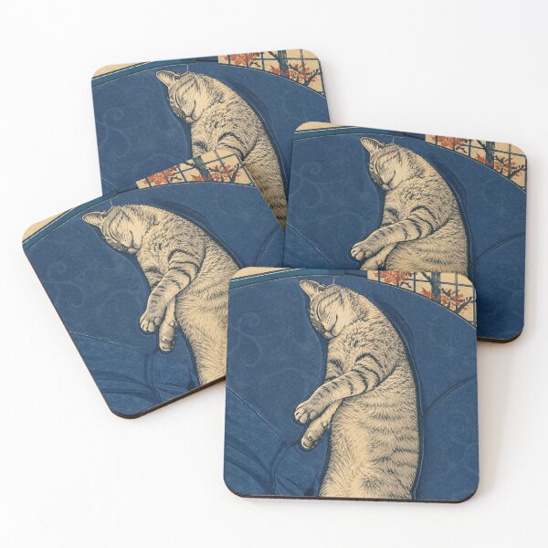 Item preview, Cozy Sleeping Japanese Cat on Zabuton designed and sold by IchinoseAkihiro.