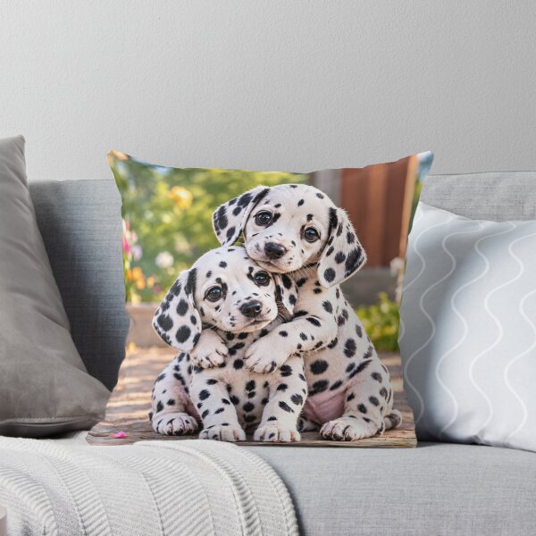 Item preview, Dalmatian Puppies Cuddling – Adorable Spotted Dogs designed and sold by Wild Bloom Paws.