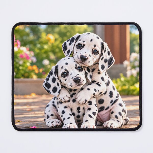 Item preview, Dalmatian Puppies Cuddling – Adorable Spotted Dogs designed and sold by Wild Bloom Paws.