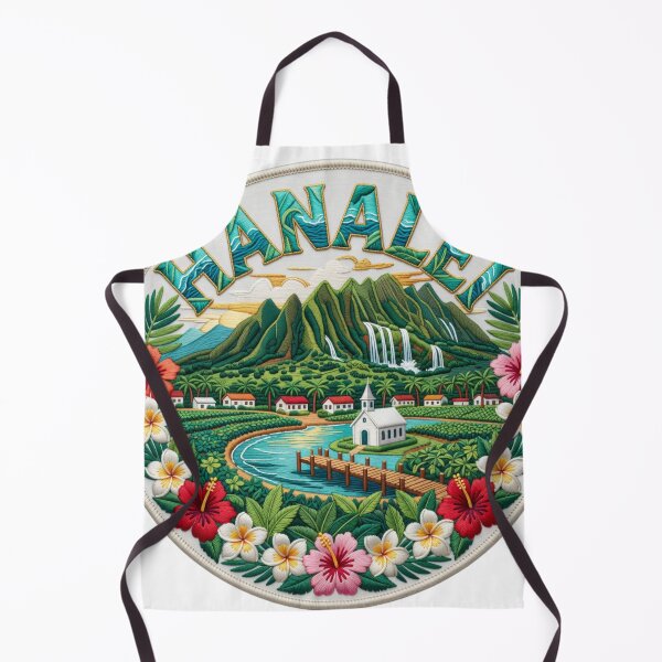 Item preview, Hanalei Hawaii USA Kauai Tropical Bay Village Embroidered Patch Sticker designed and sold by Imaginarium of Chaos falcon88 .