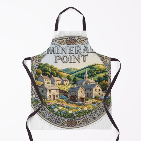 Item preview, Mineral Point Wisconsin USA Historic Stone Cottage Village Embroidered Patch Sticker designed and sold by Imaginarium of Chaos falcon88 .