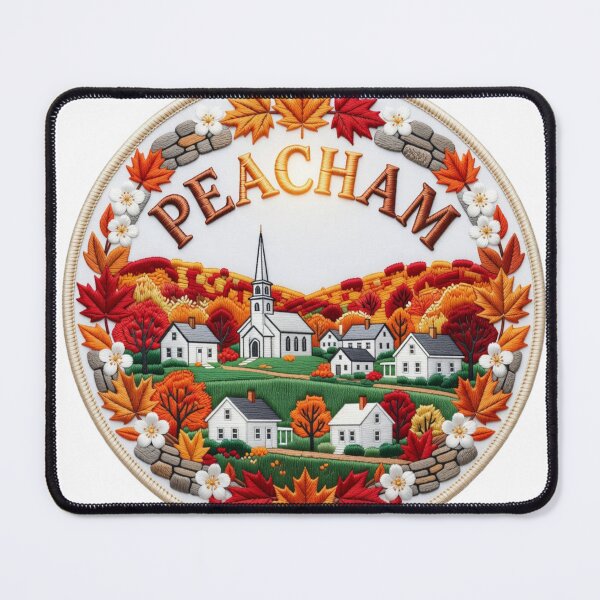 Item preview, Peacham Vermont USA New England Autumn Hill Village Embroidered Patch Sticker designed and sold by Imaginarium of Chaos falcon88 .