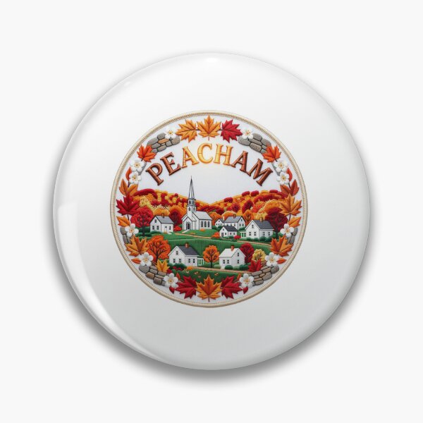Item preview, Peacham Vermont USA New England Autumn Hill Village Embroidered Patch Sticker designed and sold by Imaginarium of Chaos falcon88 .