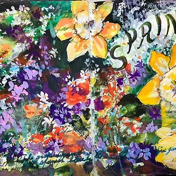 Artwork thumbnail, Spring Bulbs Flowering by WrenCottage