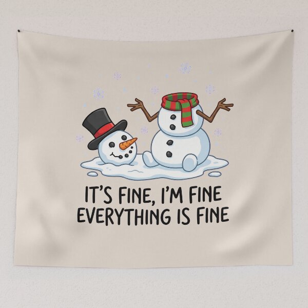 Item preview, It's Fine I'm Fine Everything Is Fine – Funny Melting Snowman  designed and sold by dudelinart.