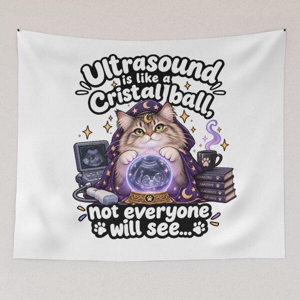 Item preview, Veterinary Ultrasound Is Like a Crystal Ball – Magical Cat Veterinarian designed and sold by Bettybee00.