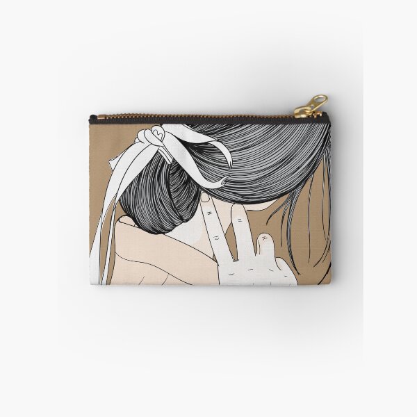 Item preview, Elegant Woman Looking Back with Hair Ribbon Line Art Illustration designed and sold by Chroma Art Co.