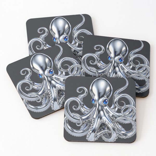 Item preview, Chrome Octopus with Sapphire Eyes designed and sold by chicworld2026.
